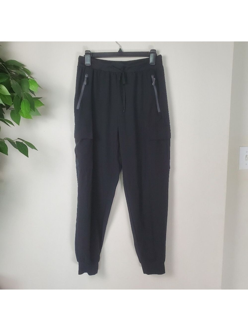 Libin Women Jogger Cargo Pants Medium Maroon Black
